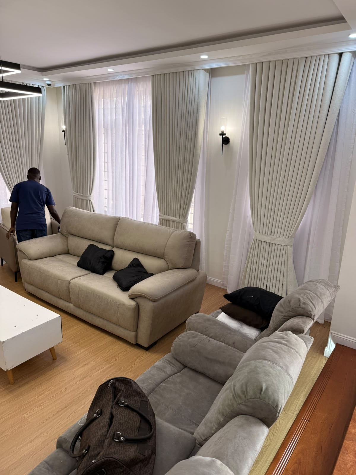 Luxury floor-to-ceiling curtain installation Nairobi — Abdii Finest Curtains