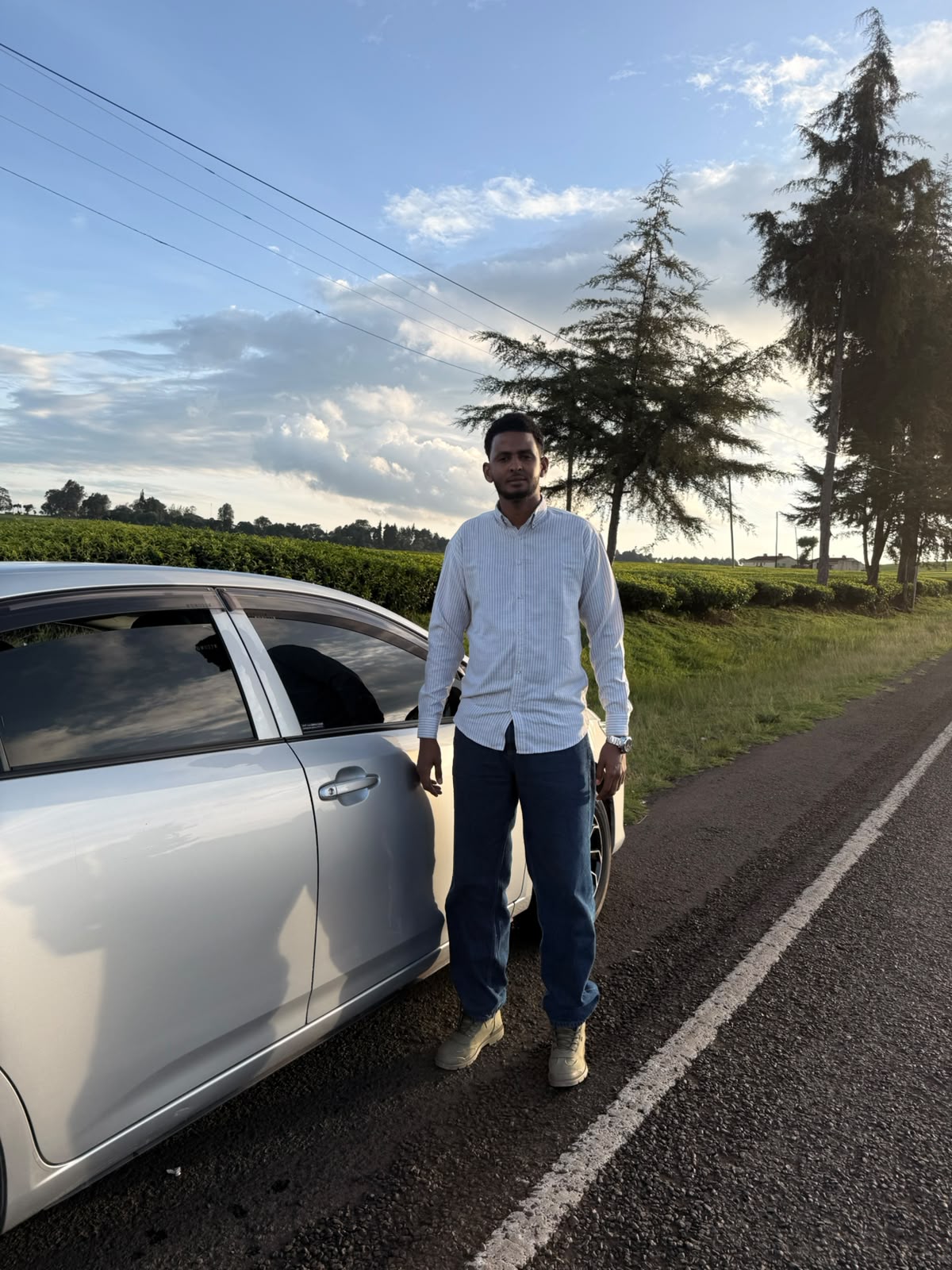 Abdii Finest Curtains founder Abdii on a client site visit in Nairobi
